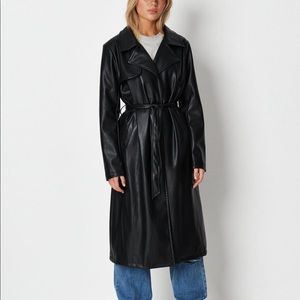Missguided trench coat black Clearance